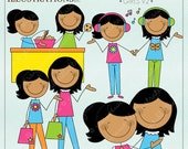 Mom and Me Stick Figures Girls V2 Cute Digital Clipart for Invitations, Card Design, Scrapbooking, and Web Design, Mothers Day Clipart Il_170x135