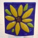 SPRING CLEARANCE NIGHTLIGHT - Yellow Sunflower on Blue Fused Glass Nightlight, Bedroom Nightlight, Bathroom Nightlight, Sunflower Home Decor