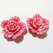 Pink Neon Green Soft Polymer Hawaii Flowers Pendants Focal Beads 2 Flowers
