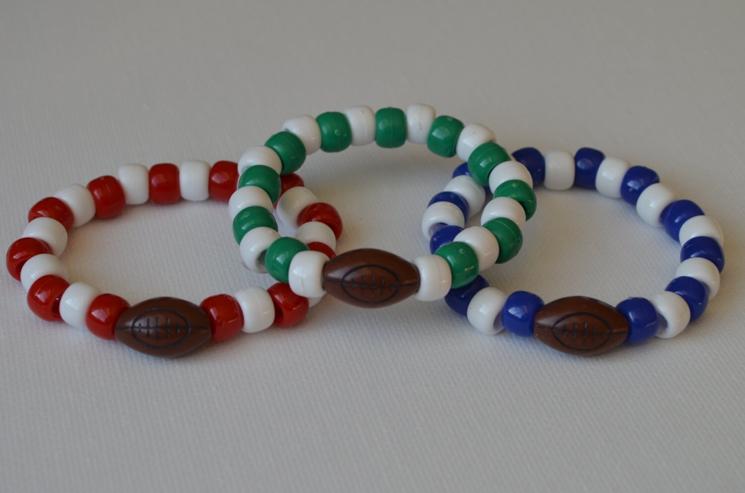 Set of 20 kids sports bead bracelets baseball by twodotdesigns