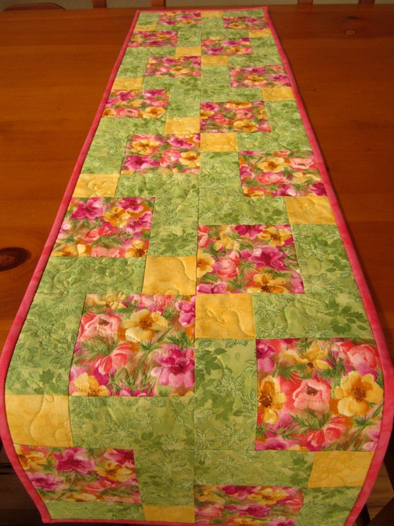 Spring Table Runner Quilted Table Runner Patchwork