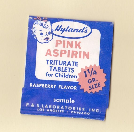 PINK BABY ASPIRIN 19501960s Sample Pack Hyland's Brand