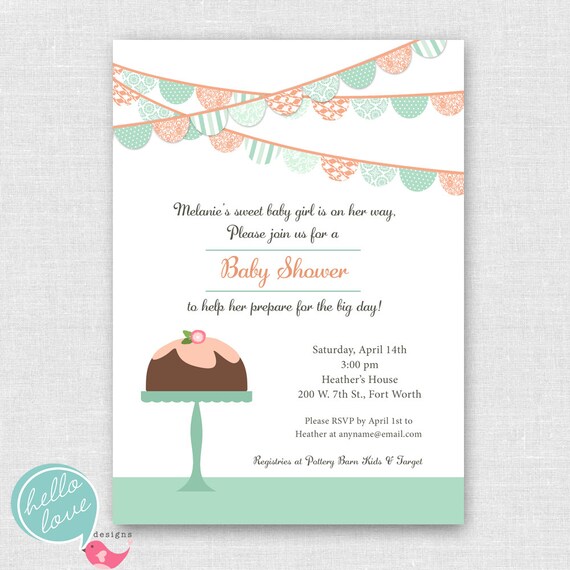 Sweet Cake printable baby shower invitation Il_570xn