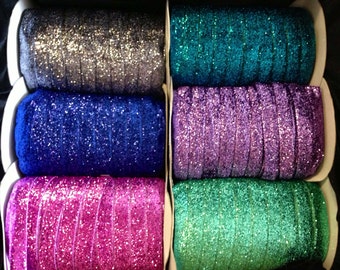 Glitter Ribbon 5 yds. available in 20 colors