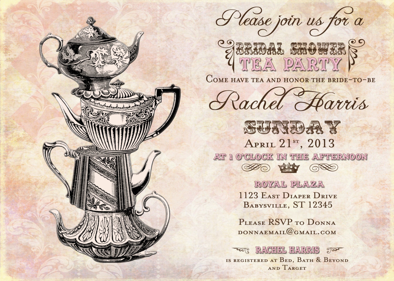 Vintage Tea Party Invitations 2