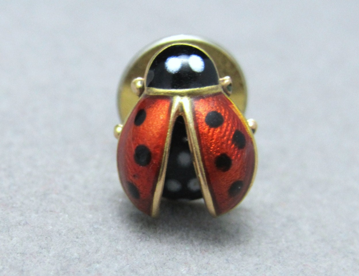 Download 14k Gold Ladybug Pin Enamel 3D Open Wings Germany