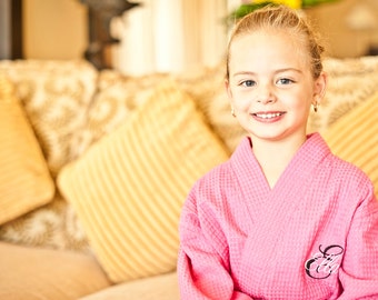 Children's Monogrammed Robe Flower Girl Robe Kid's Robe Personalized Robe Waffle Robe Kimono Spa Robe Personalized Bridesmaids Gift