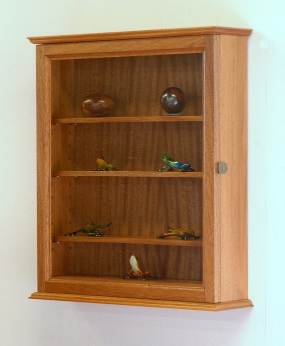 Curio Wall Cabinet-Mahogany by fwdisplay on Etsy