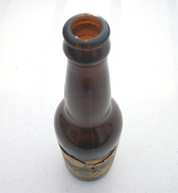 Old Rainier Pale Beer Bottle Dark Amber Brown Thick Glass