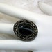 Antique Silver Chunky Black Onyx Ring of Protection