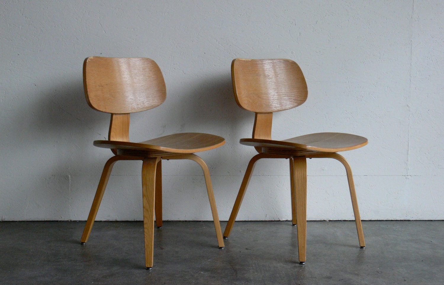 Vintage Mid Century Modern Thonet Plywood Chair Set of 2