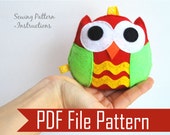 Easter Plush Owl Ornament, Rattle baby toy PDF Sewing pattern , Kids craft Project Instant Download A669 Il_170x135