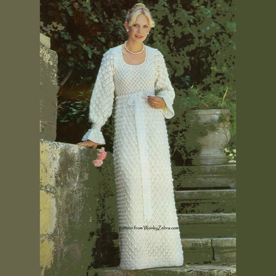 Items similar to Vintage Knit Pattern 188 PDF Wedding Dress from WonkyZebra o...