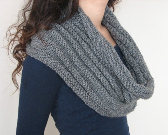 Scarf Grey,  , hooded Circle grey scarf Women, infinity Scarf, Scarf, Hooded, Teen,