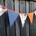Bunting Flags Party Decoration Giant Dots, Stars, Stripes, Houndstooth Navy Orange Grey Tan