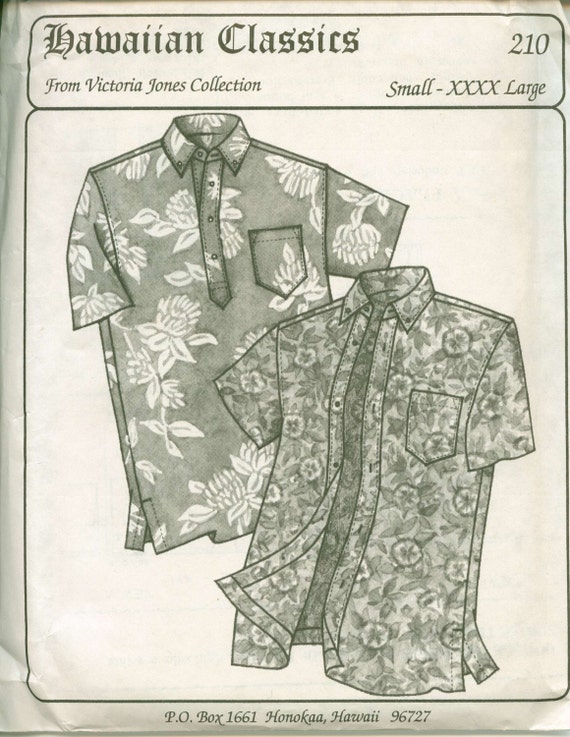 Sewing Pattern for Traditional Men's Aloha Shirt