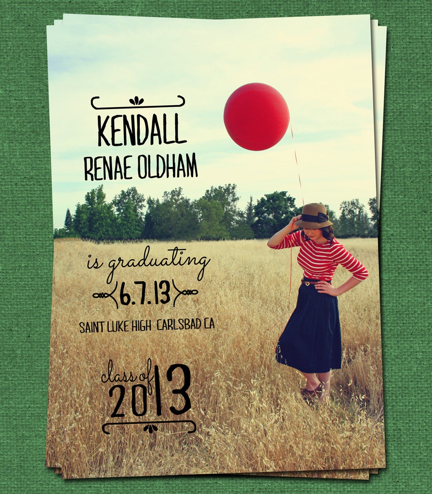 Graduation Custom Announcement DIY Printable Personalized