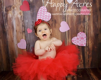 RED CHRISTMAS/VALENTINE tutu with vintage style headband....newborn tutu....baby tutu....photography prop