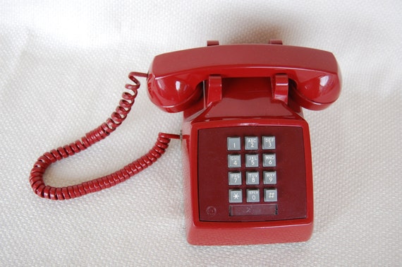 Vintage Red AT&T Push Button Land Line by FunkyJunkyVintage