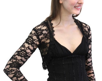 Bridal jacket, Wedding lace Jacket Black, Wedding Lace Bolero 360MLJ-BLK