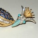 Huge Vintage Signed Florenza Exotic Phoenix Rhinestone Bird Brooch