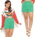80s Shorts High Waisted Bright Kelly Green Tennis Shorts Hipster Hot Pants 1980s Retro / Size L Large