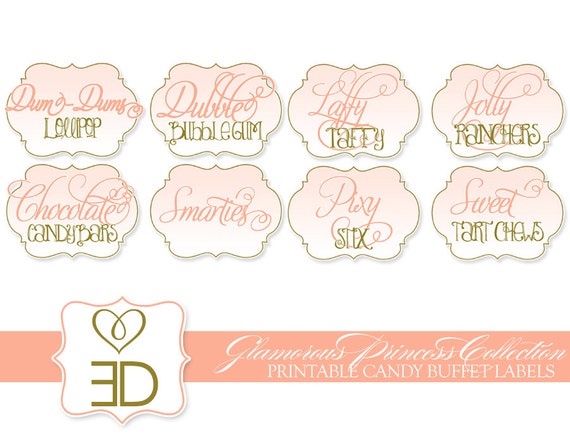 Princess Party Collection - Small Printable Candy Buffet Labels Il_570xn