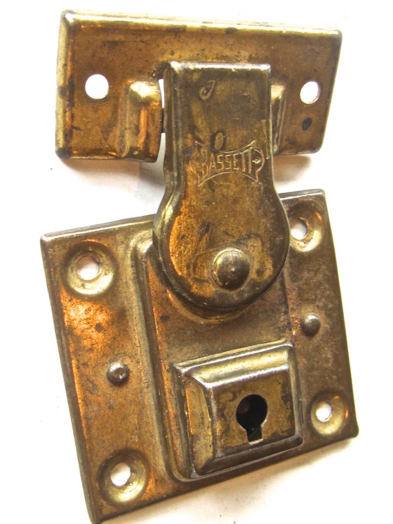 Vintage steamer trunk brass latch Bassett by TheBlindPeacock
