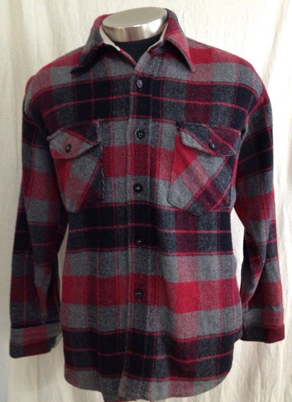 CPO jacket Vintage 1970s board shirt plaid thick flannel
