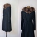 1940s Coat / 40s Wool Coat with Racoon Fur Collar