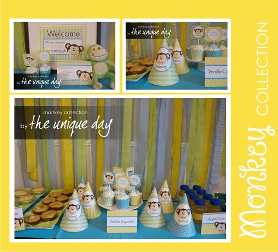 Printable Monkey Collection - Monkey Party Collection // MO-03 Il_570xn