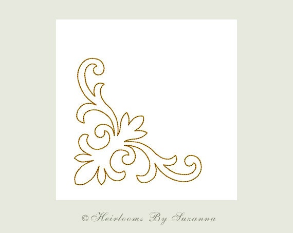 INSTANT Download Machine Embroidery Corner Antique Motif