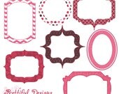 25% OFF SALE Digital Frame Clip Art Pink Purple Valentine Commercial Use Be My Valentine Il_170x135