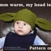 PDF pattern only - Yoda Hat Knitting Pattern - child & adult sizing included