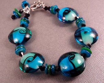 Lampwork Bracelet Beaded Bracelet Lampwork Jewelry Beaded Jewelry