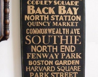 PriMiTive FolKart Fine Art BOSTON SIGN LJO Collection Paintings