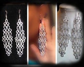 Silver link earrings