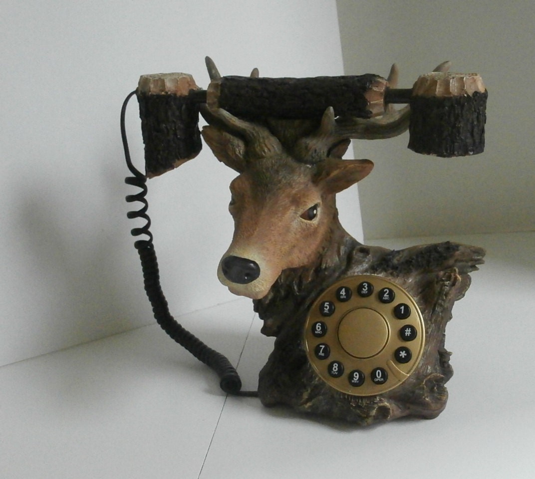 Deer Head Telephone For Rustic Cabin Living