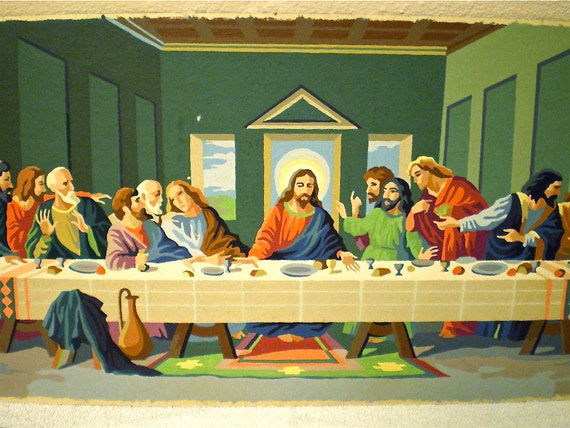 Last Supper Jesus Paint by Number PBN Vintage by vintagedottirose