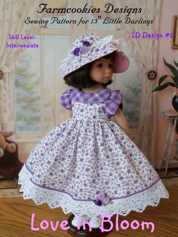 PDF Sewing Pattern / Love in Bloom / Sewing Pattern for Dianna Effner's 13" Little Darling Dolls