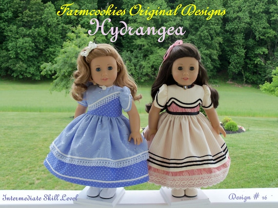 PDF Sewing Pattern- HYDRANGEA- for Historical American Girl or other 18" Dolls