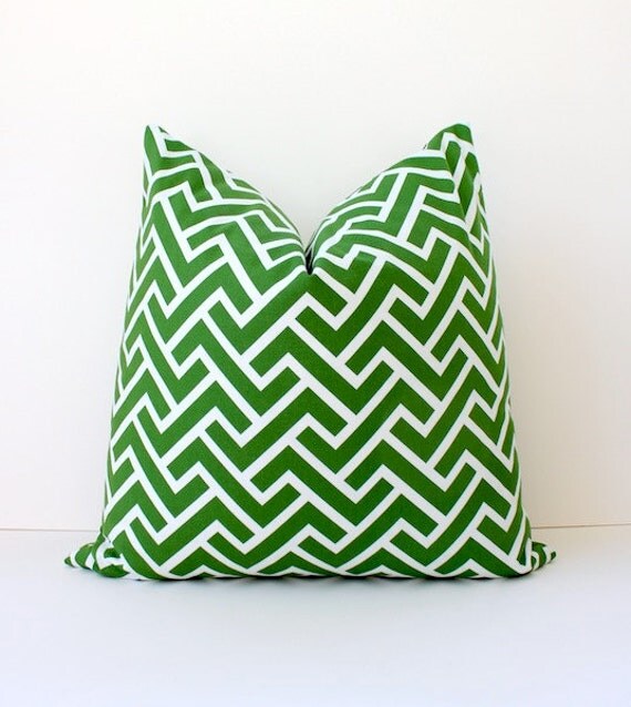 Kelly Green Organic Geometric Designer Pillow Cover 20