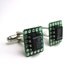 Microchip Cuff Links — Black and Green