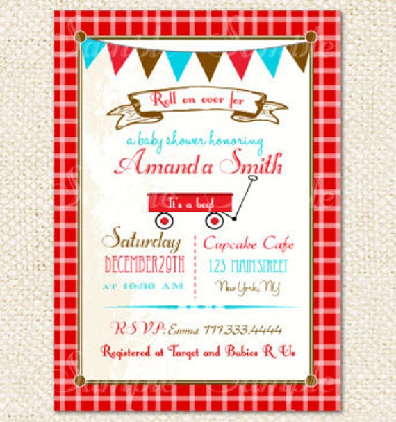 Red Wagon Birthday Invitations 10