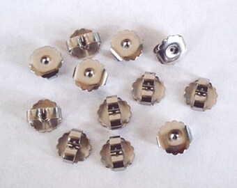50 Large Stainless Steel Friction Ear Nuts - Earring Backs
