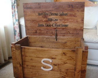 unfinished pine toy chest