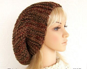 Instand download knit hat pattern - adult slouch hat diy pattern - Winter Fashion Accessories by Sandy Coastal Designs