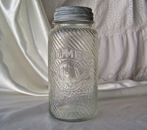 Vintage Jumbo Peanut Butter Jar RARE 2 LB