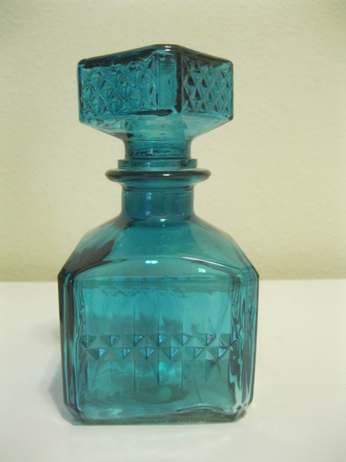 Blue Square Decorative Colored glass bottles floral Bud vase