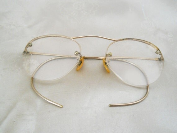 Antique Rimless Eyeglasses 1900s Gold Filled Vintage Eyewear